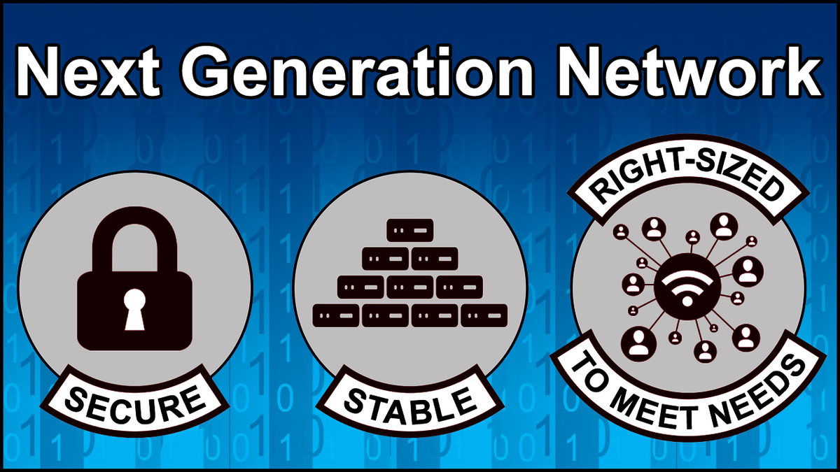 Illustration: Next Generation Network: Secure, Stable, Right sized to meet needs