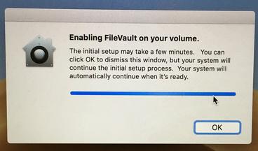 Screenshot: Enabling FileVault on your volume.