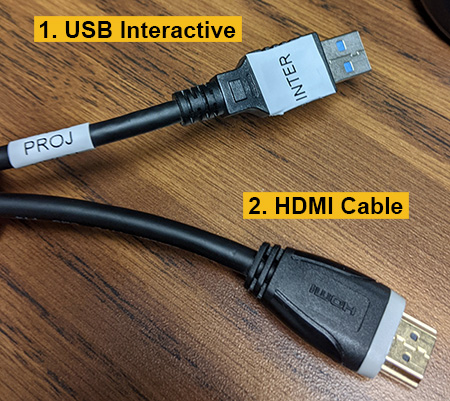 Photo: USB Interactive and HDMI Cables.