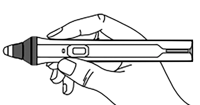Illustration: Hand holding pen perpendicular to the screen.
