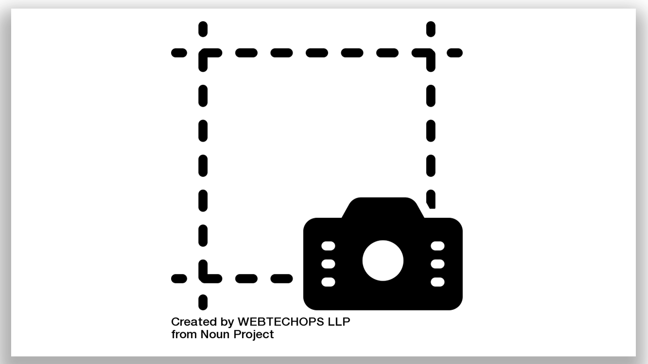 Screen Capture Icon: Camera over dashed squared. 'Created by WEBTECHOPS LLP from Noun Project.