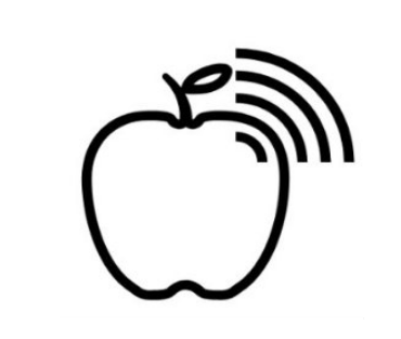 cartoon apple with wifi bars
