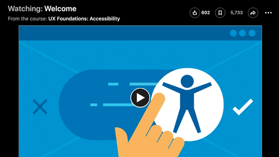 Screenshot: Welcome Screen for UX Foundations Accessibility Course