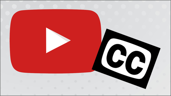 Illustration: YouTube Play Button and CC logo