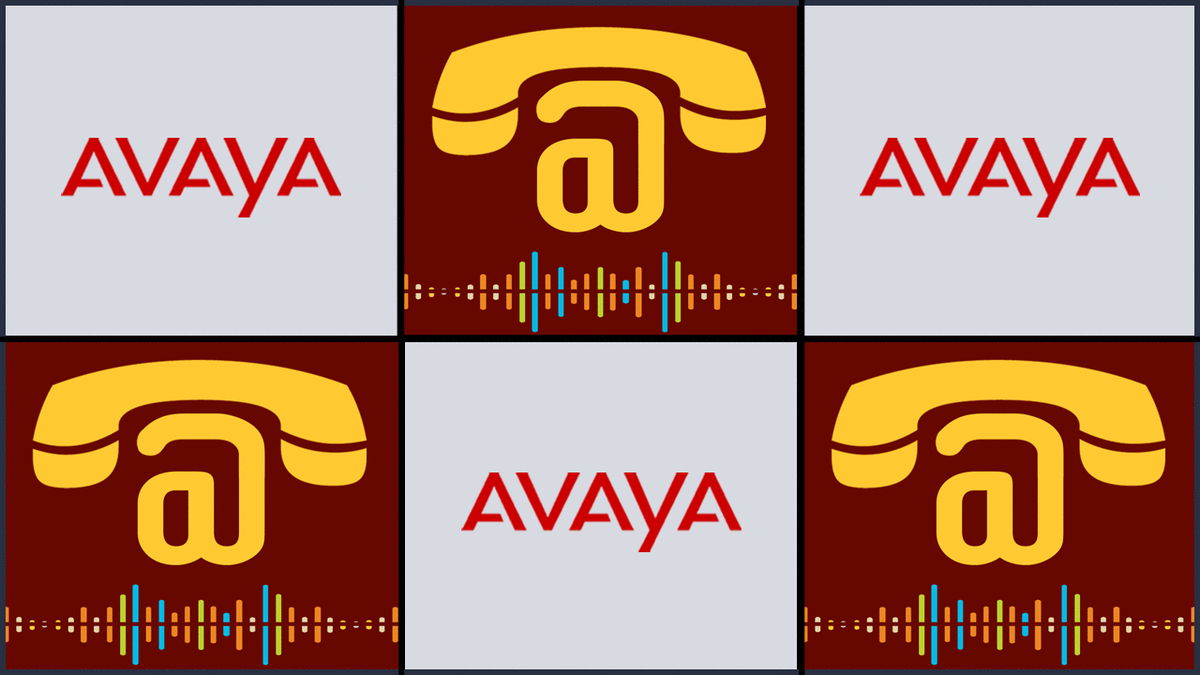 Illustration: 3 Avaya logos and 3 voicemail icons.