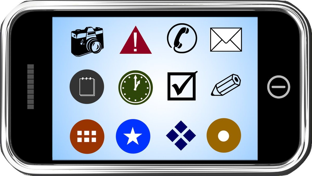 Photo: Mobile phone with an assortment of apps